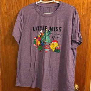 Purple Little Miss Christmas Spirit Shirt
